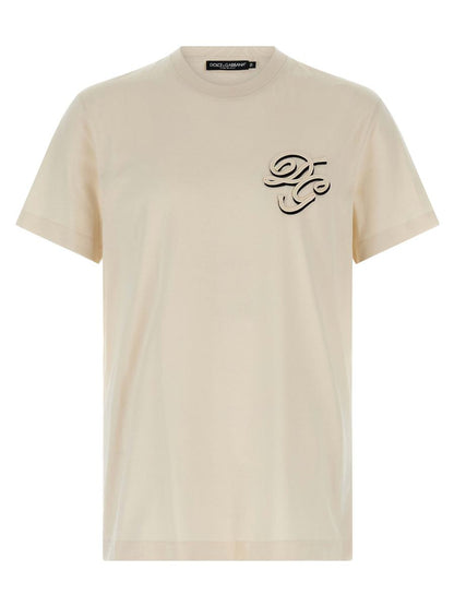 Dolce &amp; Gabbana T-shirt med dubbelbroderi