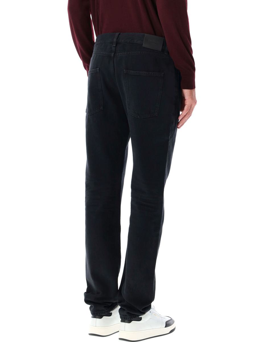 Saint Laurent Lågmidja Slim Jeans Svarta