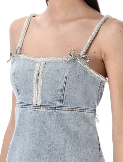 Självporträtt Denim Pärl Miniklänning