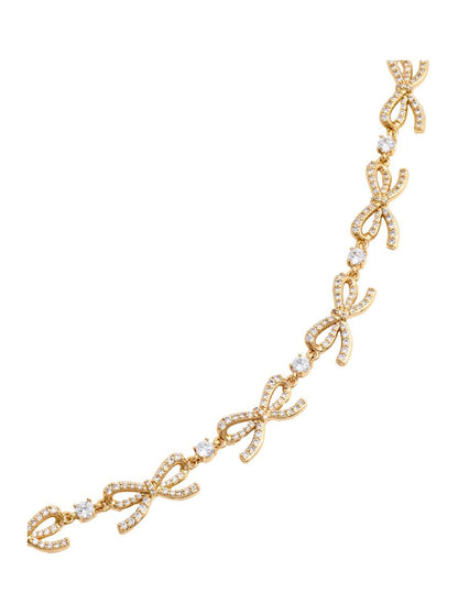 Halsband med kristallroséer i guld