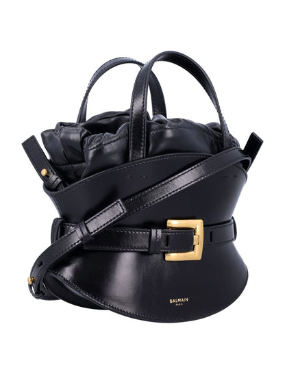 Balmain Shuffle Mini Läderväska Svart