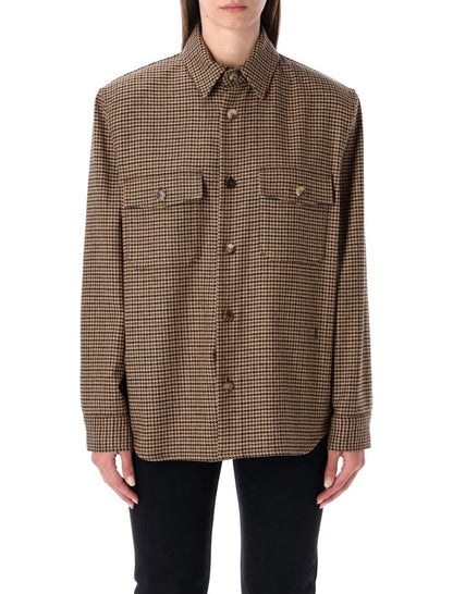 Saint Laurent Puppytooth ullblandad överskjorta