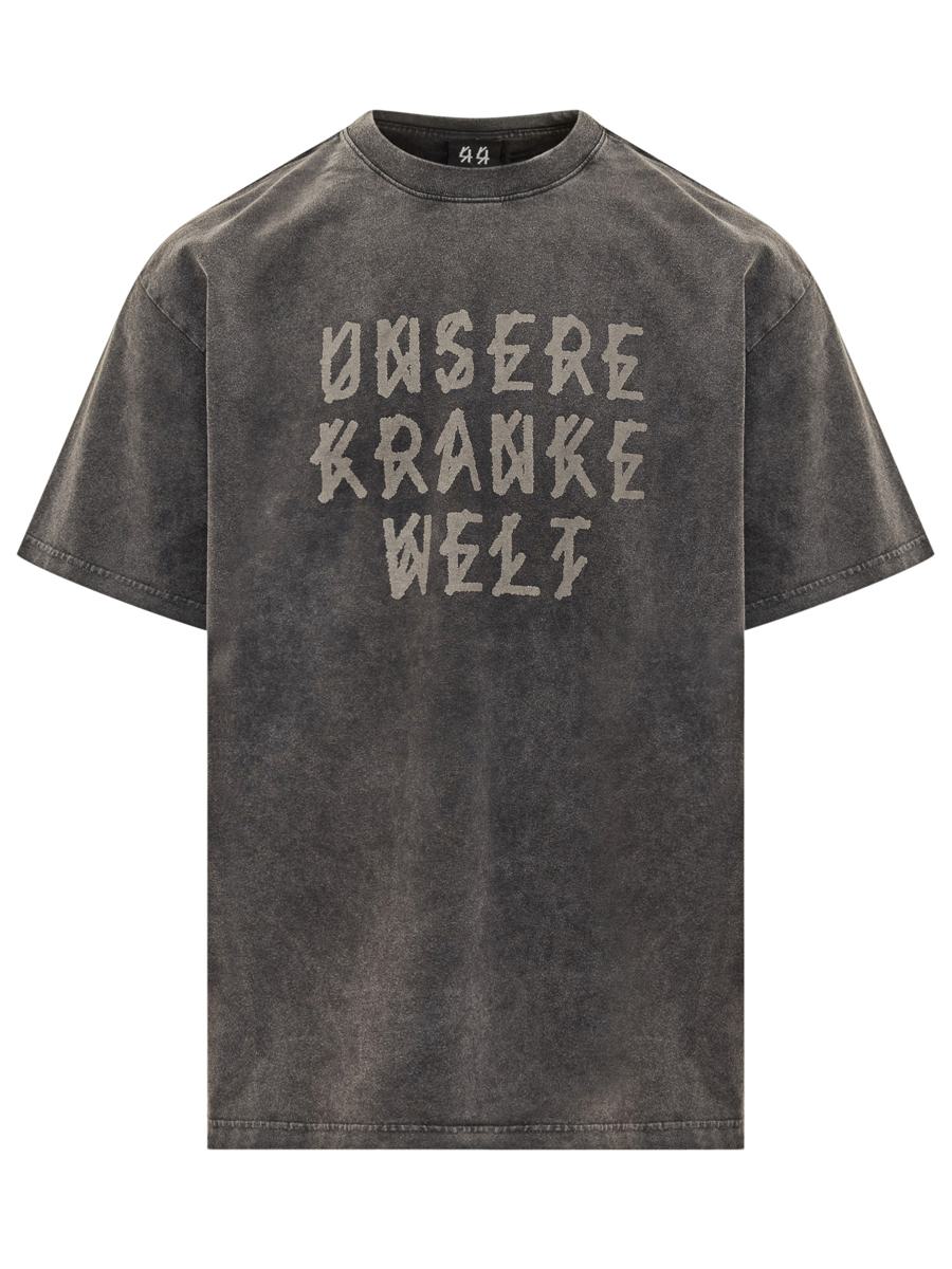 M44 Label Group Svart t-shirt med vintageeffekt 44 Label Group
