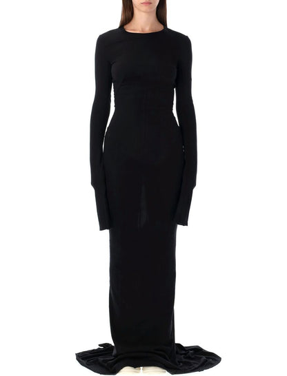 Rick Owens Drkshdw Edfu svart bomullsjerseyklänning