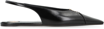 Saint Laurent Babylone spetsiga slingback-balettskor