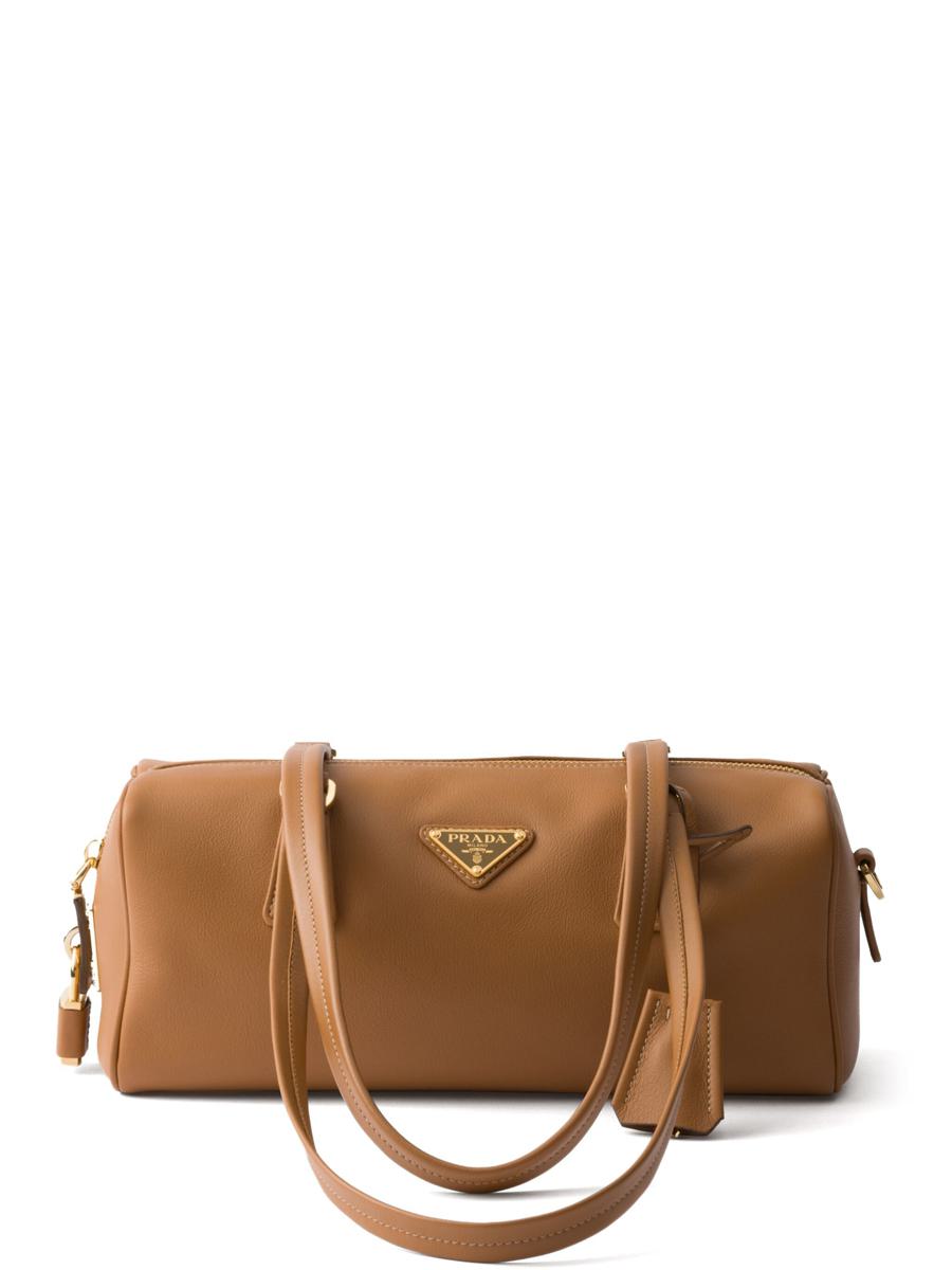 Prada Medium Läderväska med Topphandtag och Hänglås