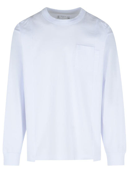 Sacai Vit Bomulls-T-shirt