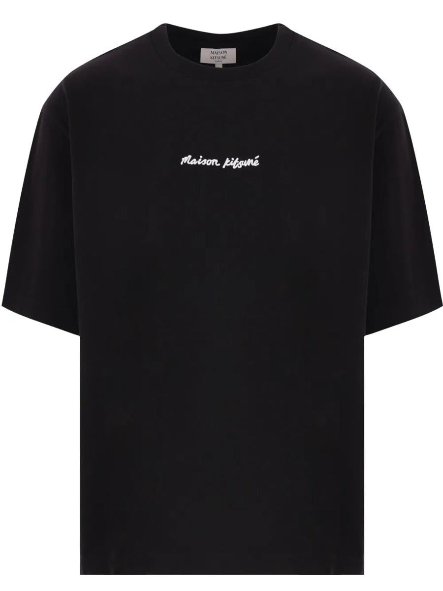 Maison Kitsuné Logotyp Handskrift Stor T-shirt Kläder