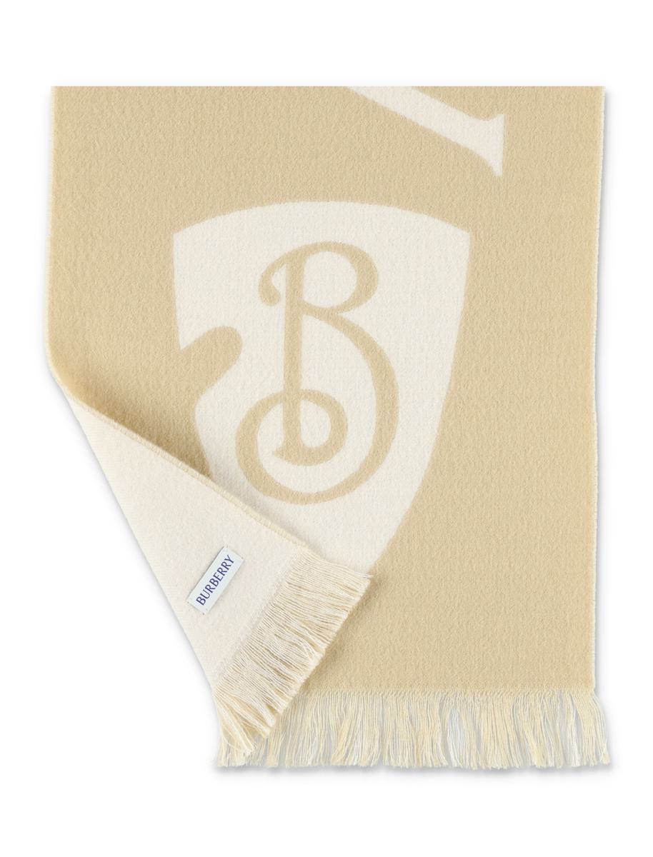 Burberry tvåfärgad logotyphalsduk i ull