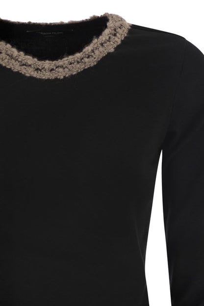 Fabiana Filippi – T-shirt med 3/4-ärm och halsringning