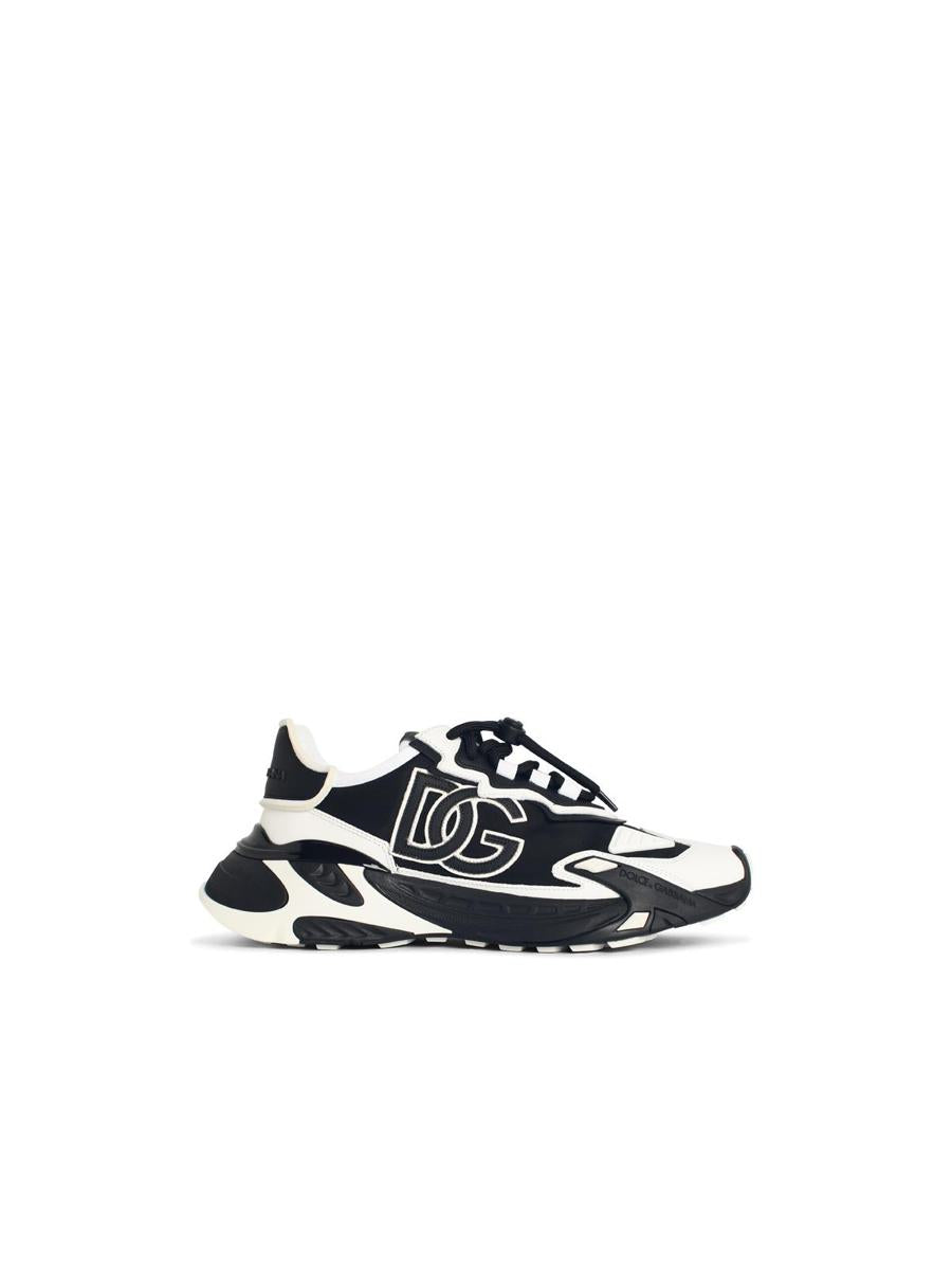 Dolce &amp; Gabbana 'Daymaster' svarta och vita sneakers i läderblandning