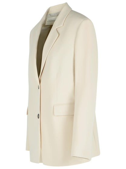 Stängd 'Lola'-kavaj i beige viskosblandning