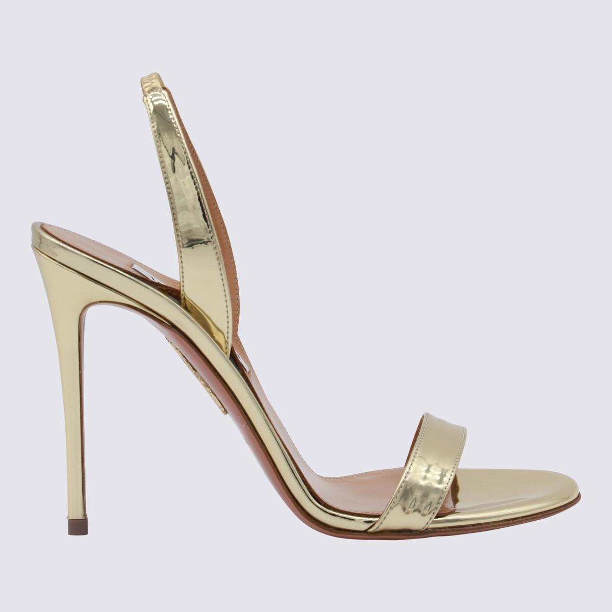 Aquazzura guldfärgade lädersandaler