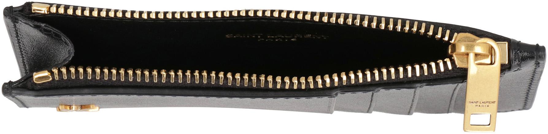 Saint Laurent Fragments Liten Cassandre Korthållare i Slät Läder