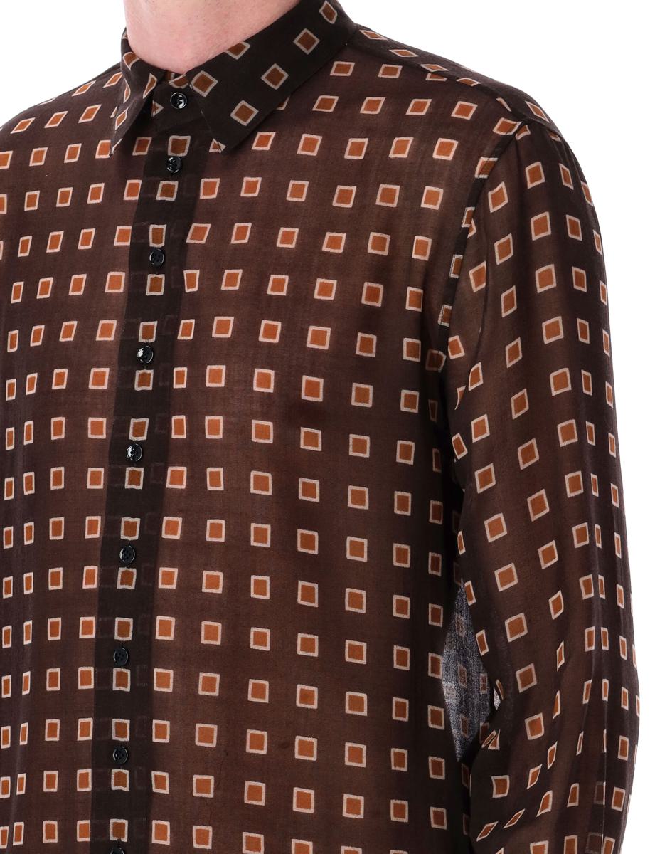 Saint Laurent Squared Wool Etamine-skjorta