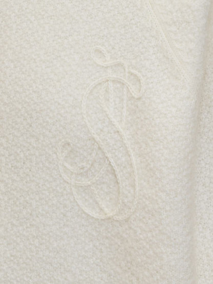 Jil Sander Jil Sander tvåfärgad stickad jacka med dragkedja