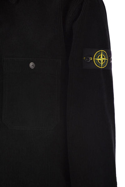 Stone Island Bekväm Överskjorta Med Fickor Och Tryckknappar