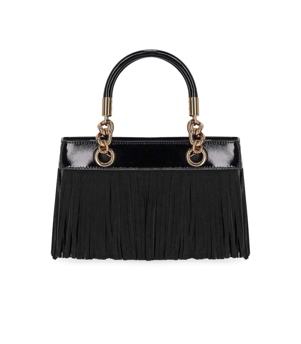Kurt Geiger London Kensington svart handväska med fransar