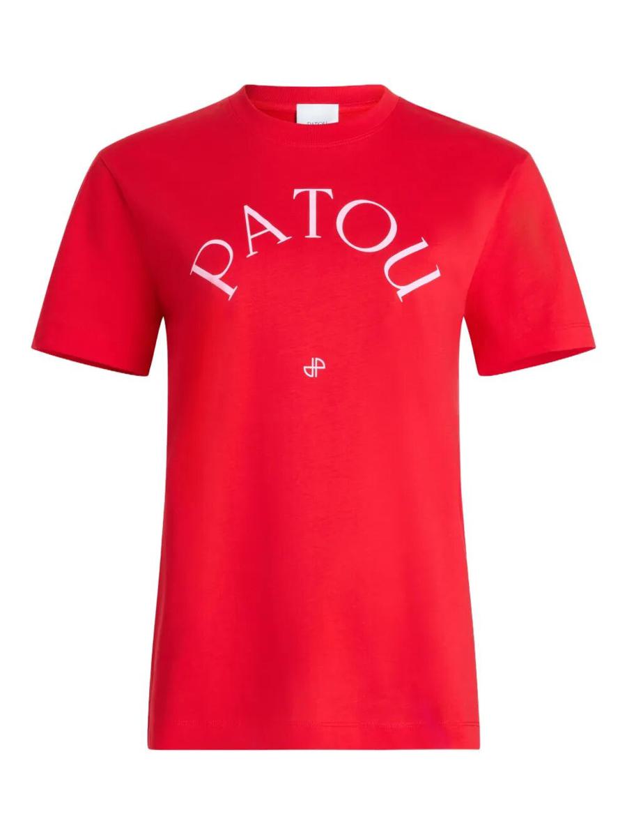 Patou-logotyp och JP-tryck T-shirt i ekologisk bomull