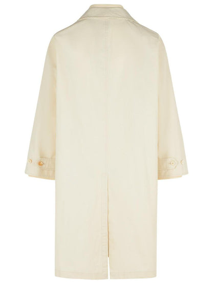 Maison Margiela Elfenbensvit Bomullstretchcoat