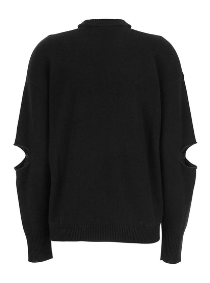 Maglia Misto Cashmere Cut Girocollo