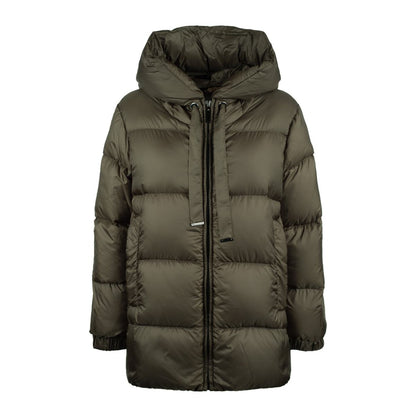 Max Mara Khaki Grön Anti-Drip Canvas Dunjacka