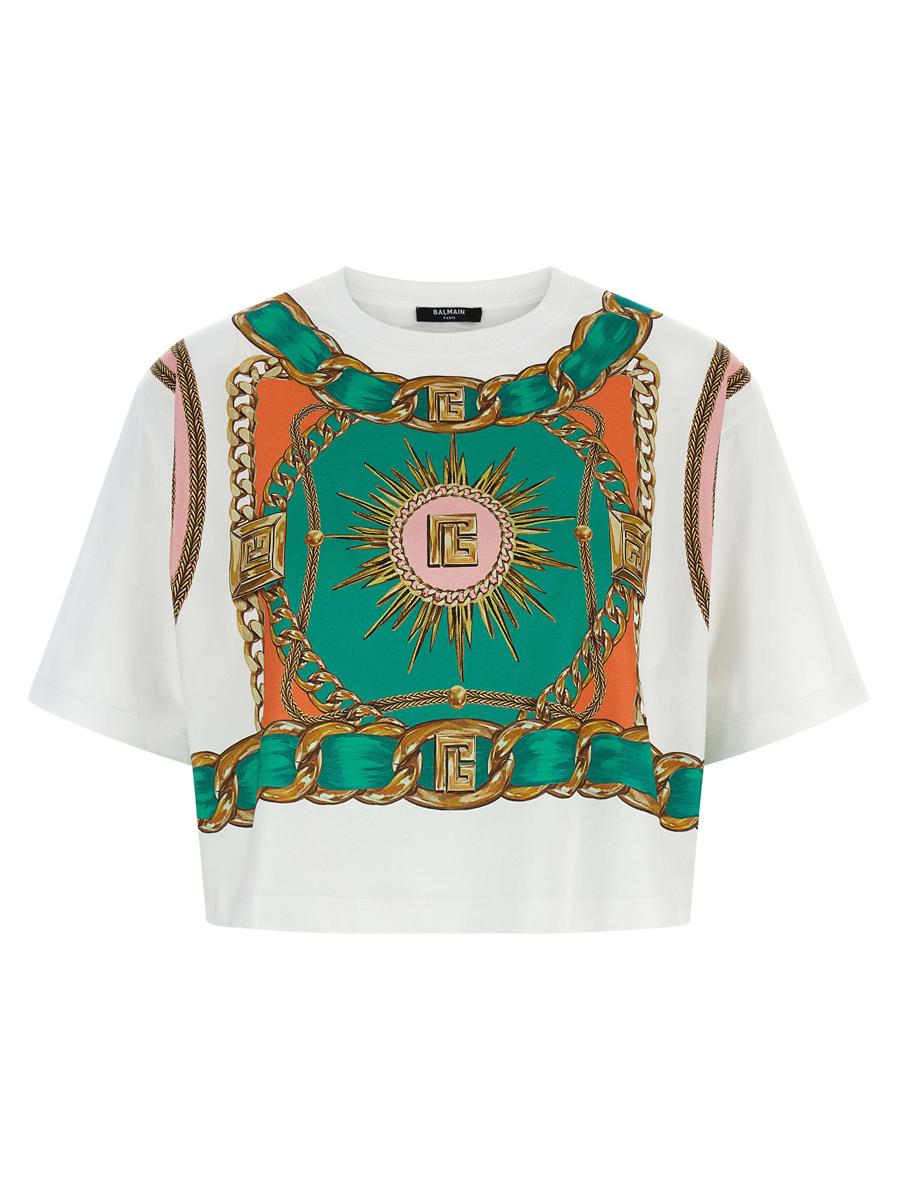 Balmain 'Balmain Foulard' Tryckt T-shirt