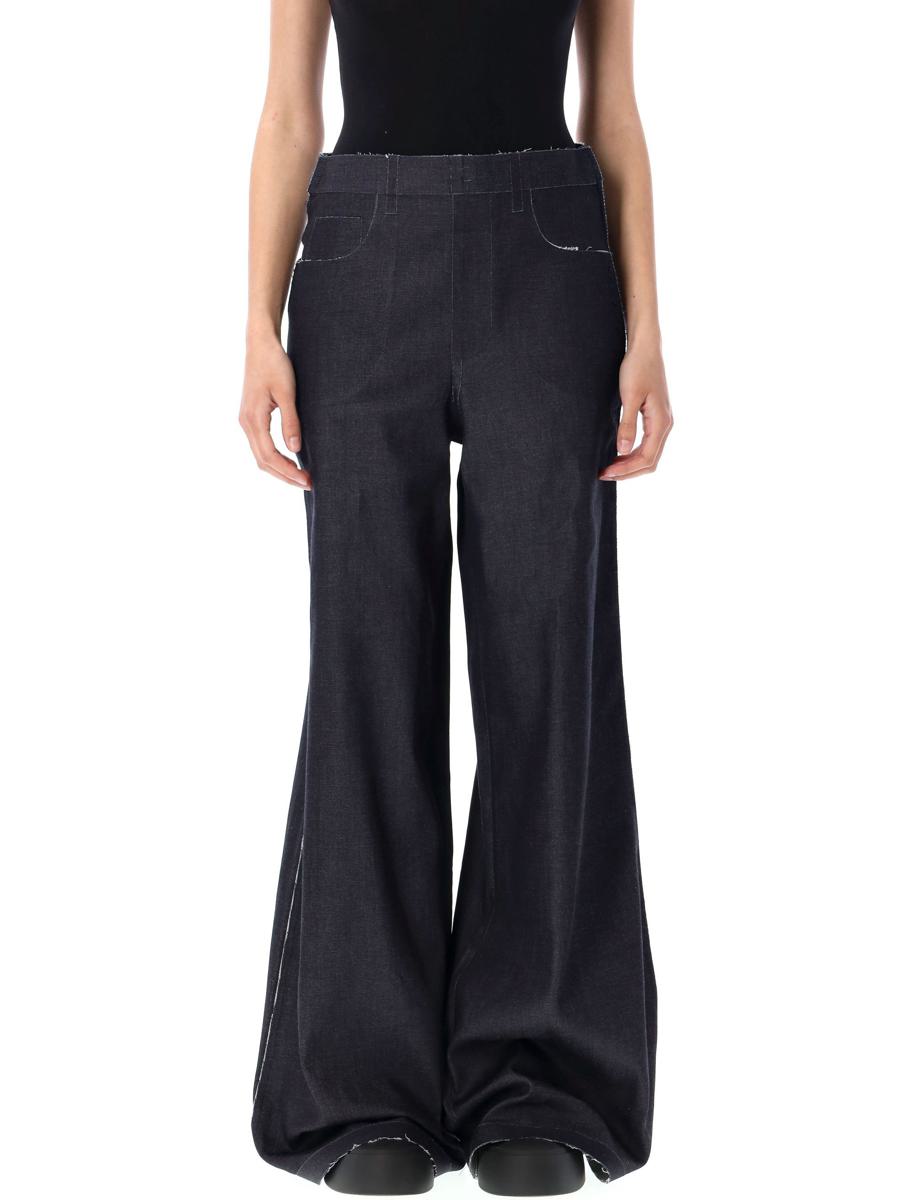 Marni stretchiga denim Trompe L'Oeil-byxor