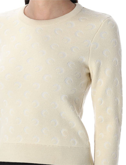 Marinblå Serre Moon Jacquard Stickad Tröja