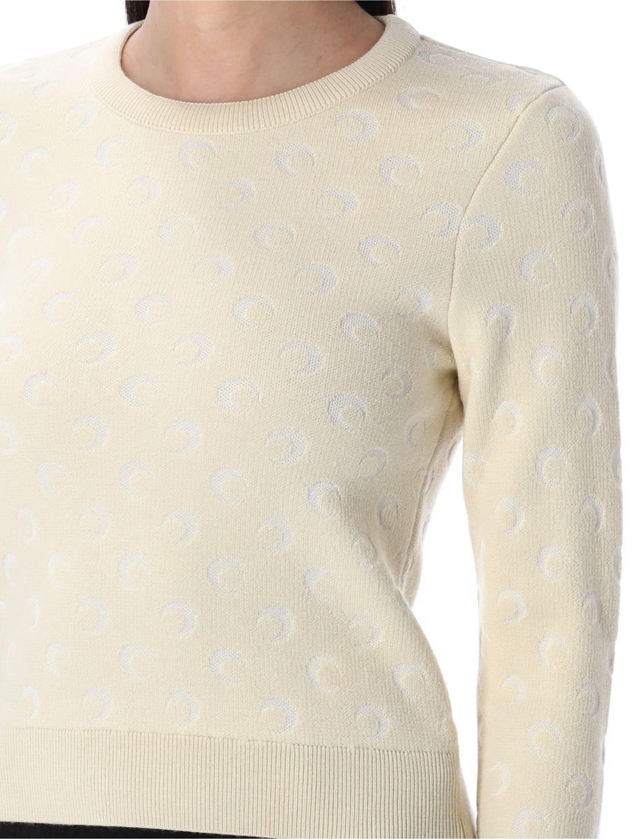 Marinblå Serre Moon Jacquard Stickad Tröja