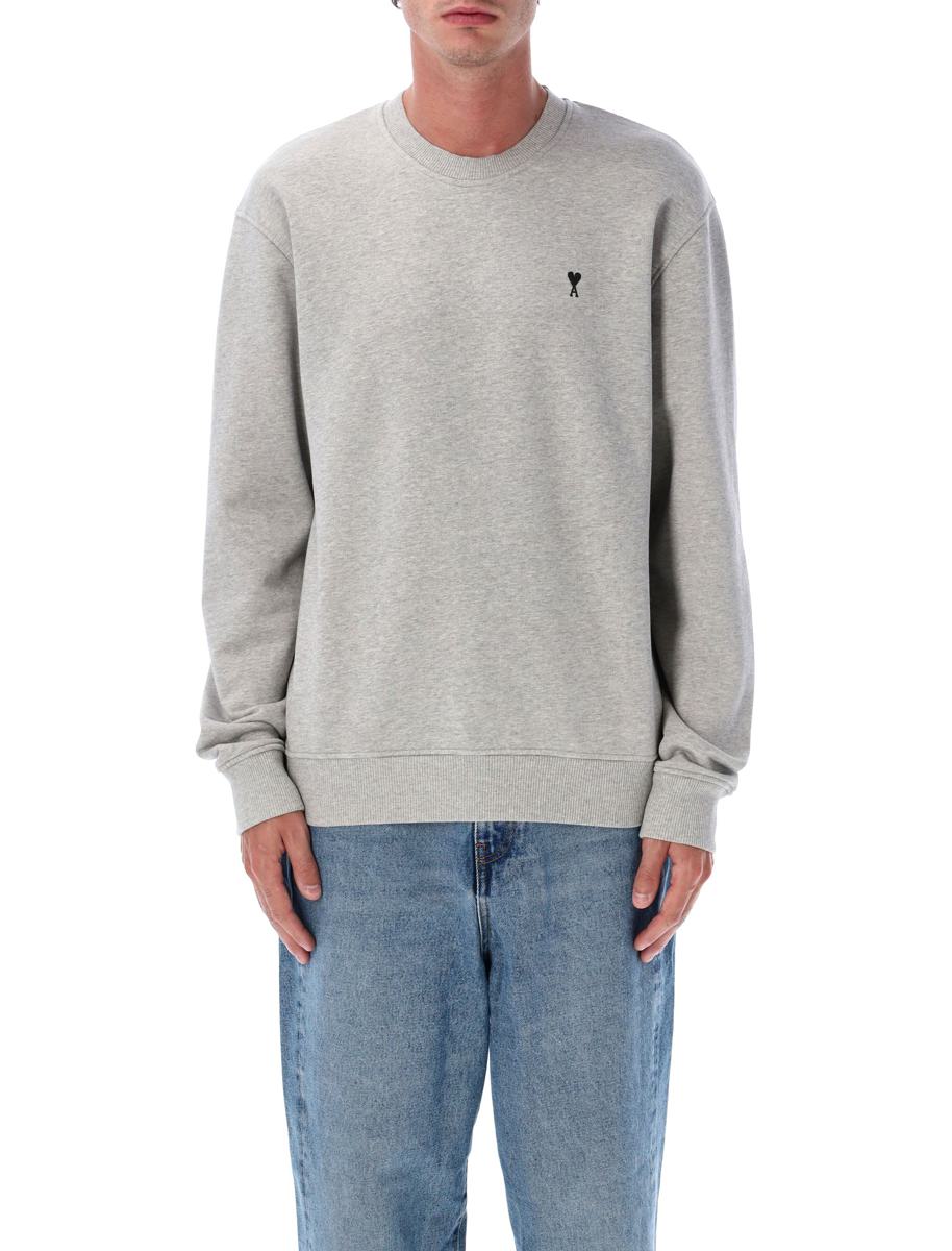AMI Paris Grå Cotton De Coeur Sweatshirt