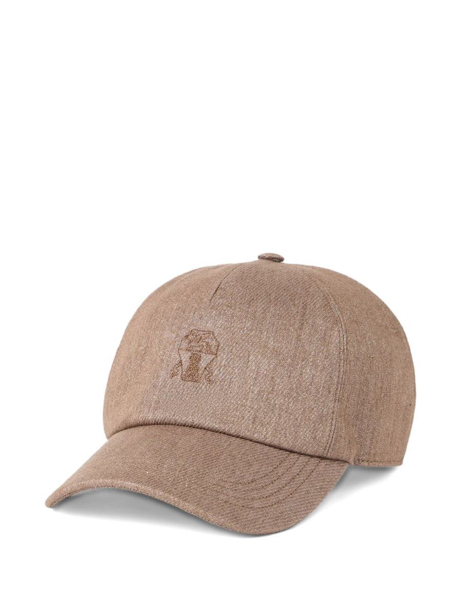 Brunello Cucinelli Baseballkeps av linneblandning