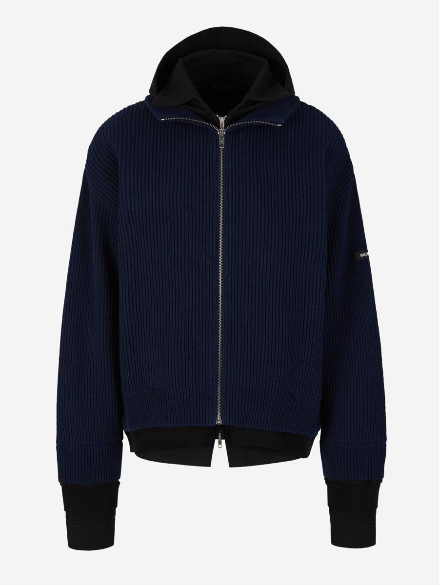 Balenciaga Tröja med dragkedja och huva