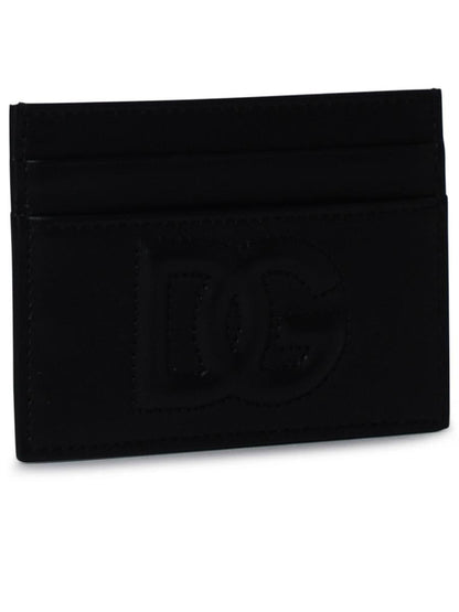 Dolce &amp; Gabbana svart läderkorthållare