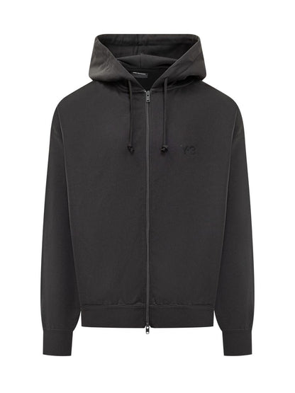 Y-3 Adidas Y3 Svart Dragkedja Hoodie