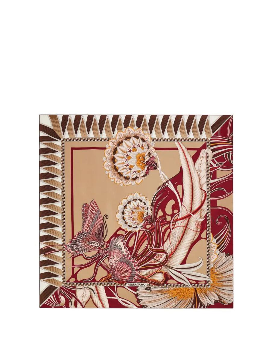 Salvatore Ferragamo Jade Print Silk Sjalar Accessoarer