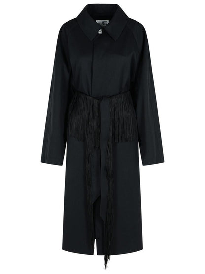MM6 Maison Margiela svart trenchcoat i ull från jungfruolja