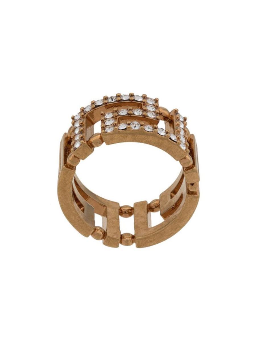 Versace-ring med grekisk nyckel och kristaller
