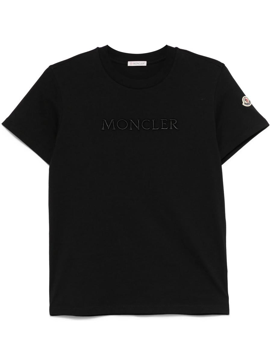 Moncler T-shirt med broderad logotyp i bomull