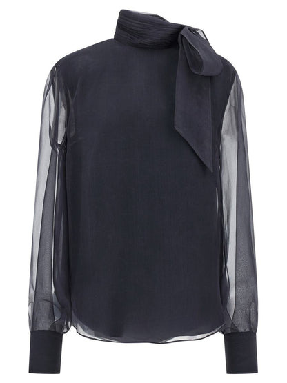 Brunello Cucinelli Crispy Silk Blus