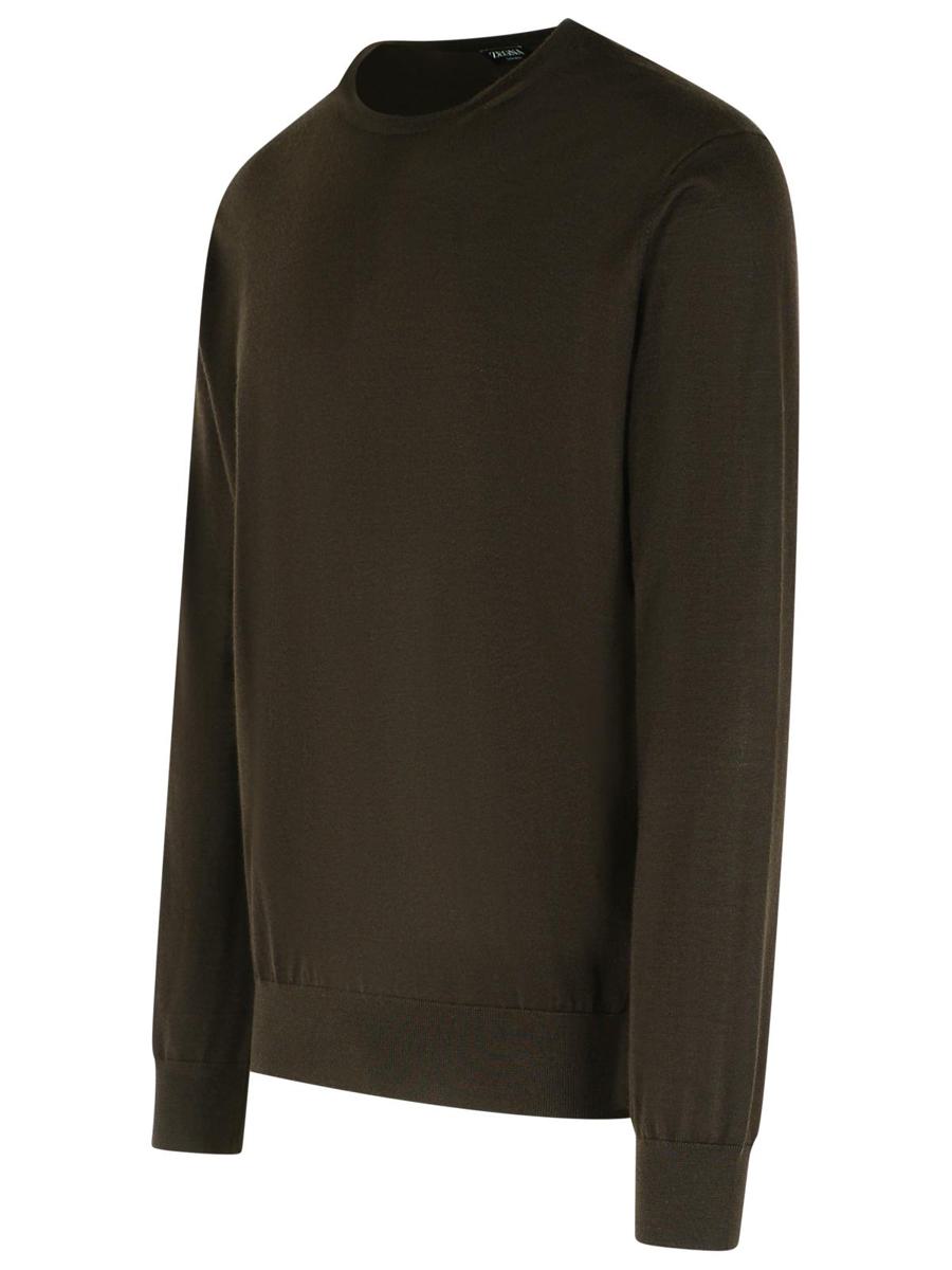 Zegna brun tröja i kashmirblandning
