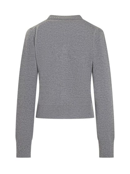 AMI Paris Ami Paris Grå Cardigan Med Logotyp