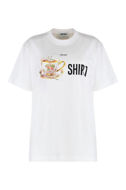 Moschino bomulls-t-shirt med rund hals