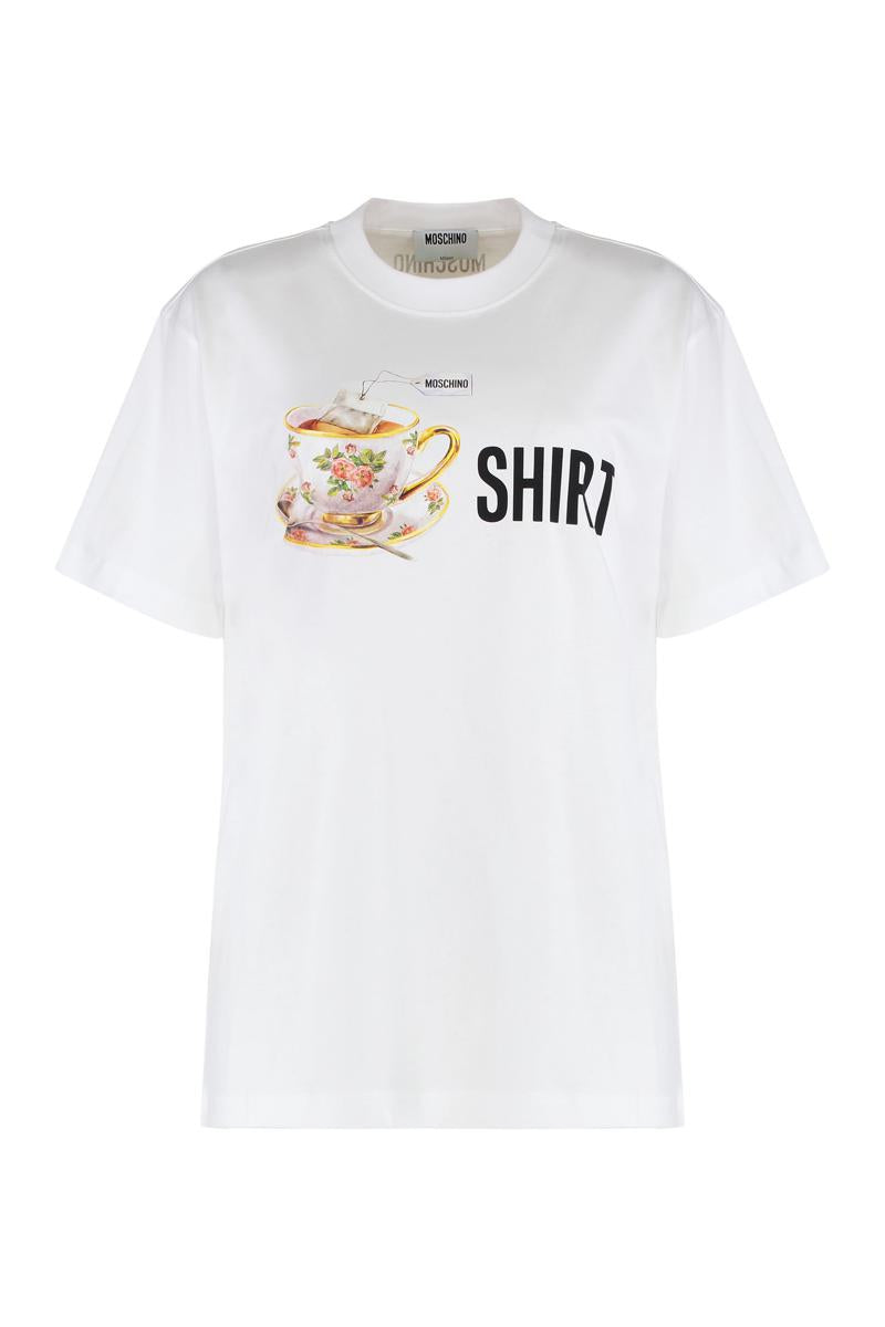 Moschino bomulls-t-shirt med rund hals