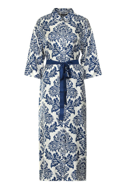 Max Mara Camelia-mönstrad sidenskjortklänning