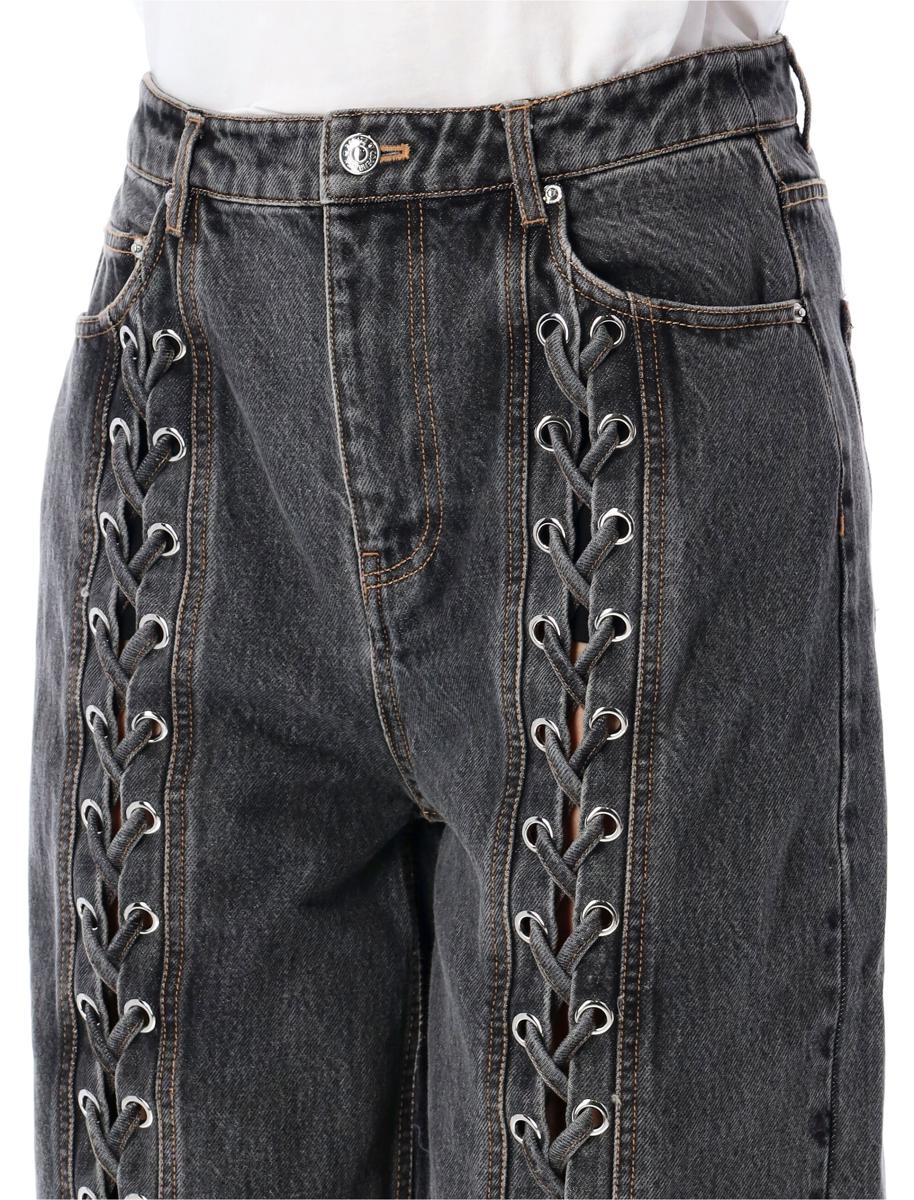 Rotate Birger Christensen Denim Snörade Benbyxor