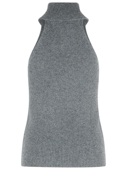 Lisa Yang 'Freya' Grafit Cashmere Top