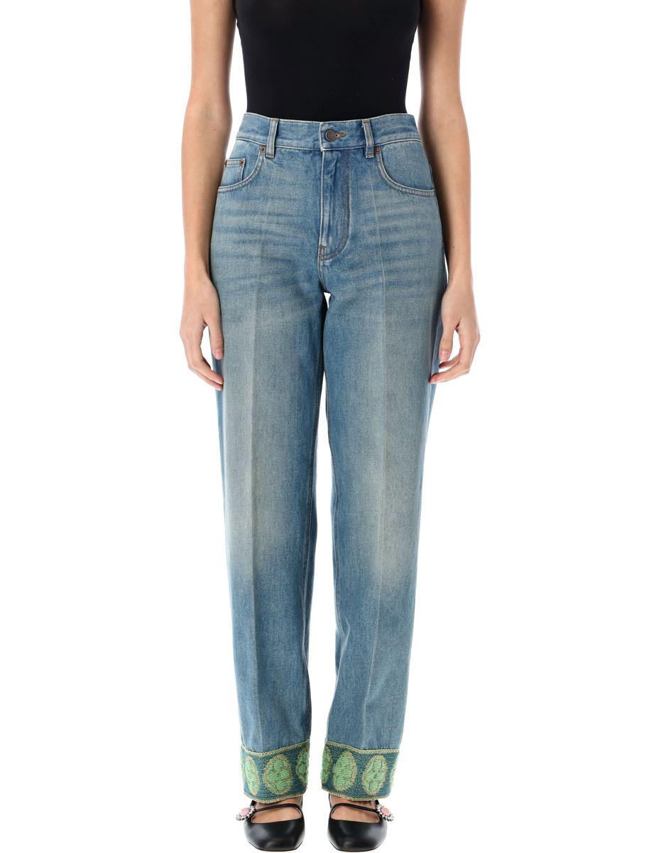 Valentino Garavani Denimbyxor med Jacquarddetaljer