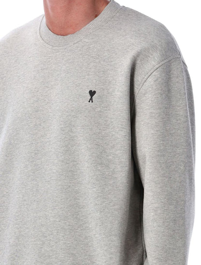 AMI Paris Grå Cotton De Coeur Sweatshirt