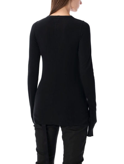 Rick Owens Drkshdw Svart Ribbed Ls T-shirt